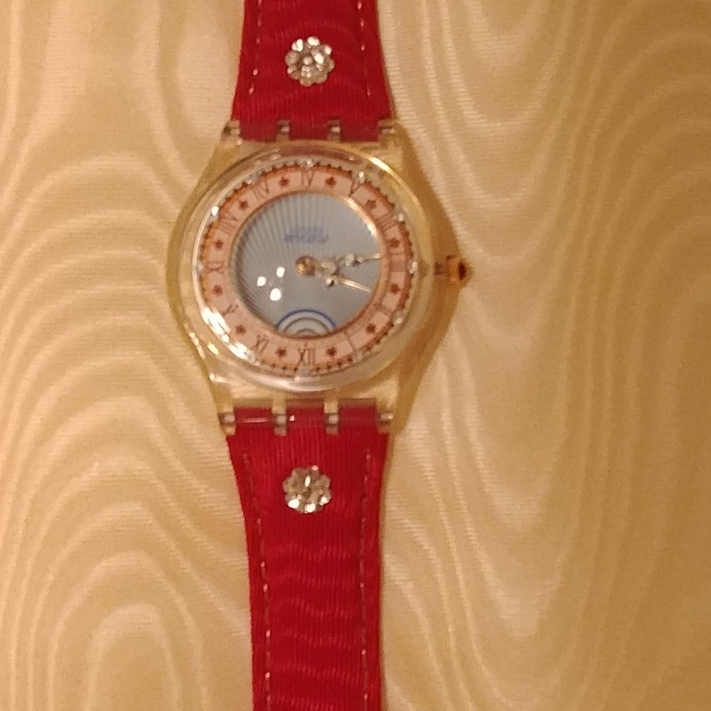 🆕️ VTG Swatch Ltd Edition, Swarovski crystal, strap watch, watch-mint condition - Picture 2 of 9